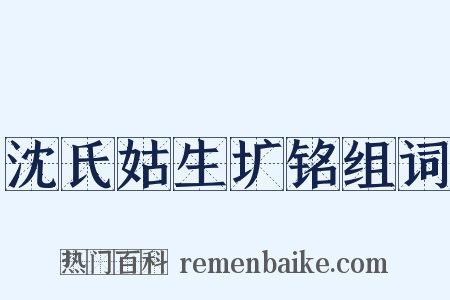 沈氏姑生圹铭组词是什么意思的图片